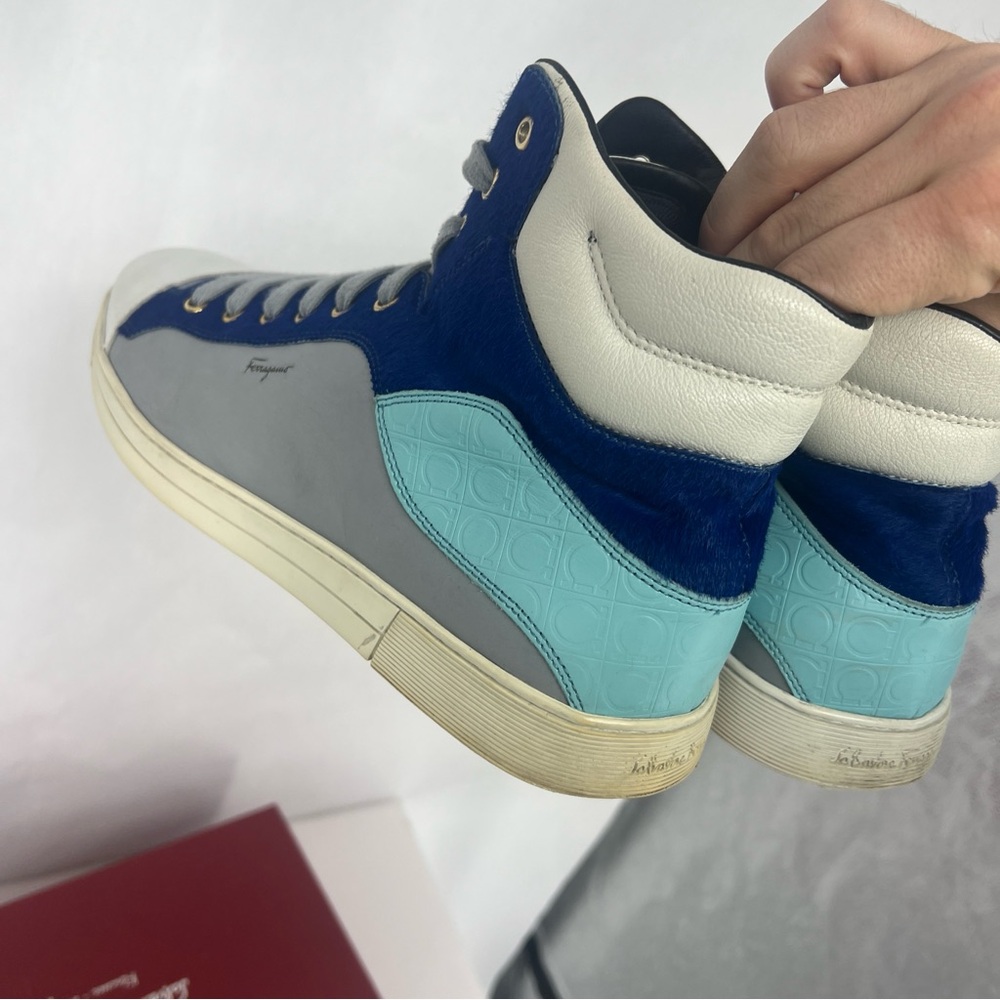 Salvatore Ferragamo Blue and Gray Sneakers - Picture 8 of 14